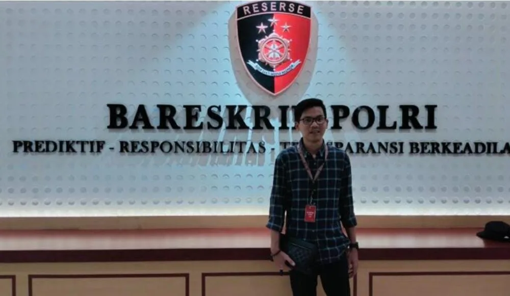 Sekjen DPP LSM Mappan, Hadi Prabowo di Bareskrim Polri. (DETAIL/ist)