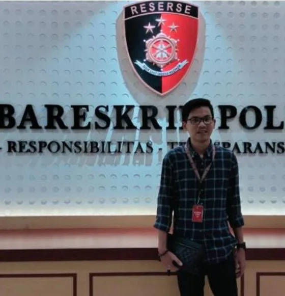 Sekjen DPP LSM Mappan, Hadi Prabowo di Bareskrim Polri. (DETAIL/ist)
