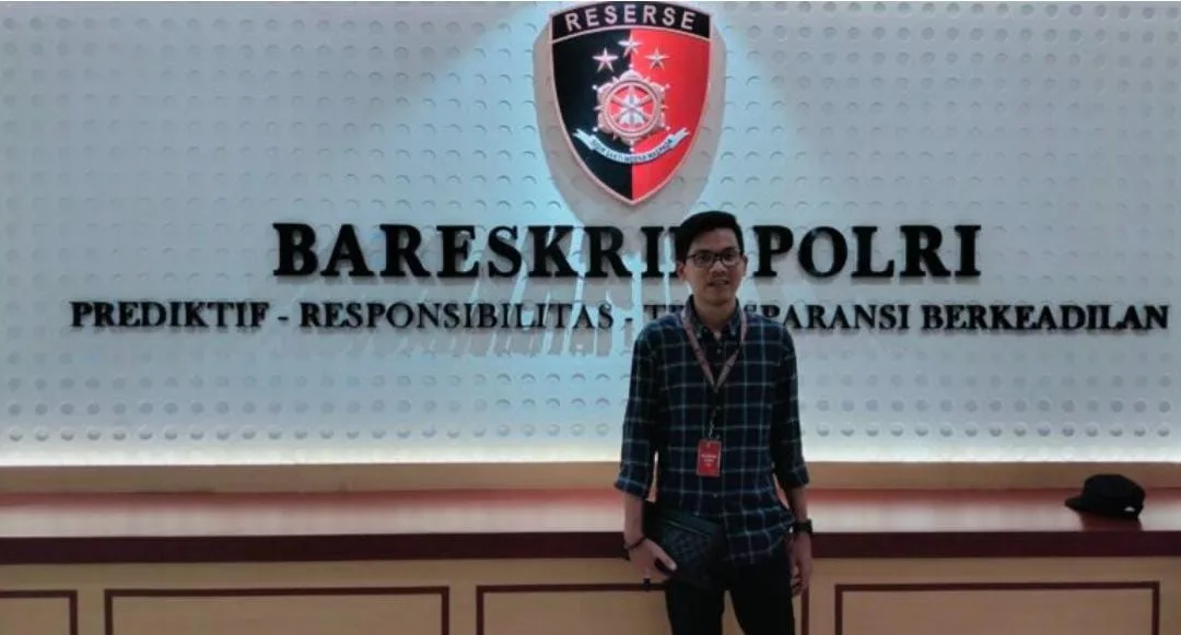 Sekjen DPP LSM Mappan, Hadi Prabowo di Bareskrim Polri. (DETAIL/ist)