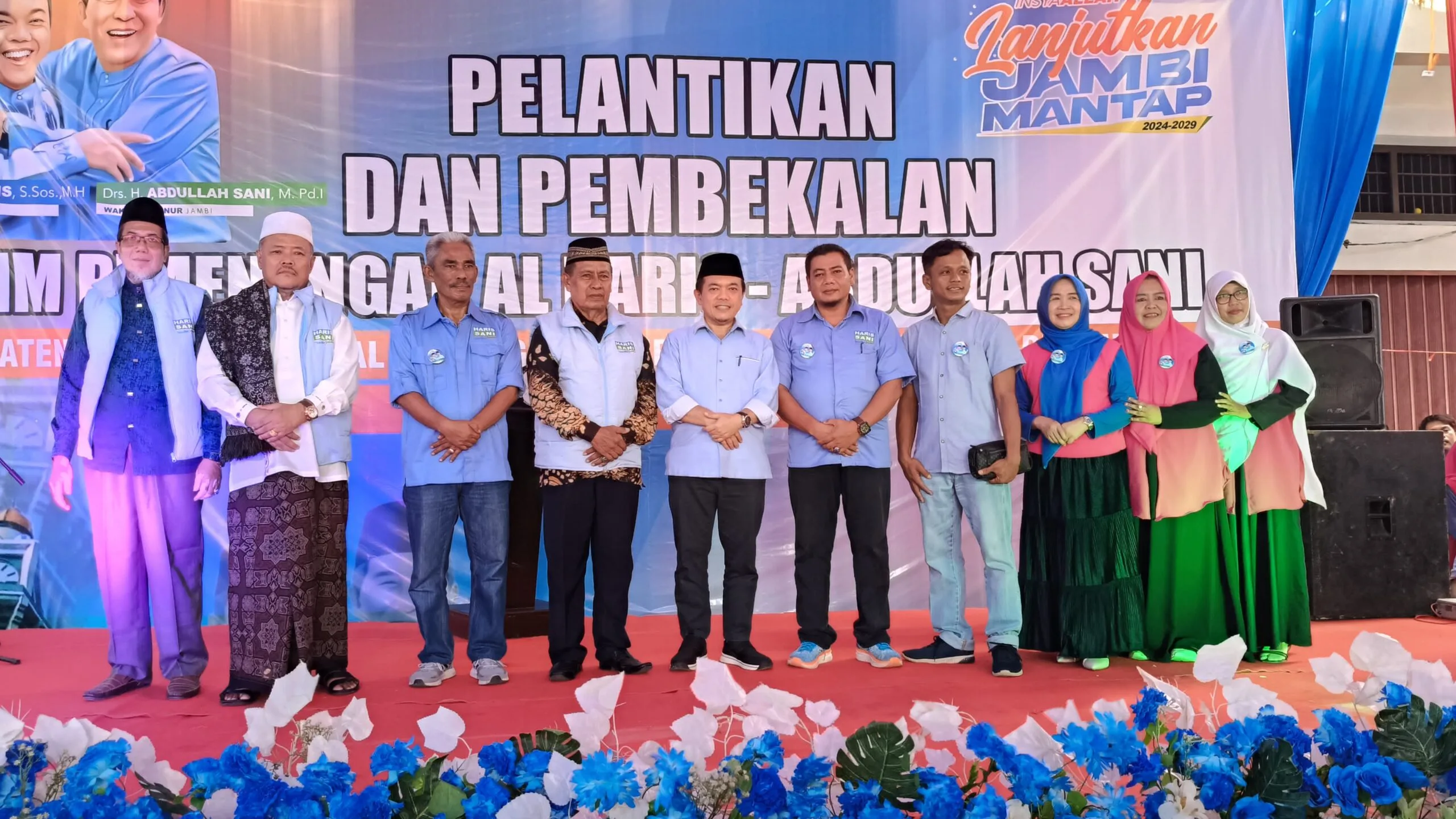 Pelantikan dan pembekalan tim pemenangan Haris - Sano di Tebo. (ist)