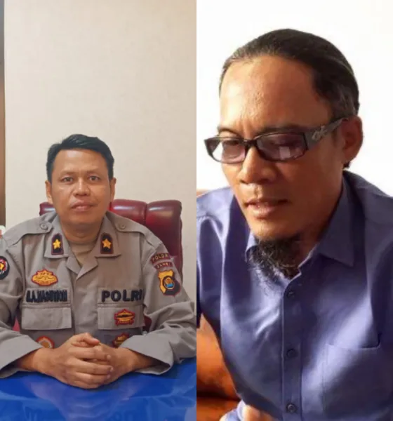 Kasubbid Penmas Polda Jambi Kompol M Amin Nasution dan Karno. (ist)