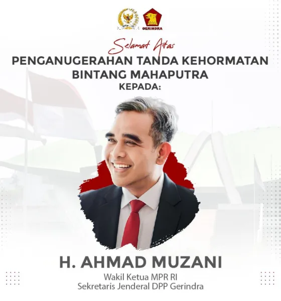 Wakil Ketua MPR RI sekaligus Sekretaris Jenderal DPP Gerindra H Ahmad Muzani. (ist)
