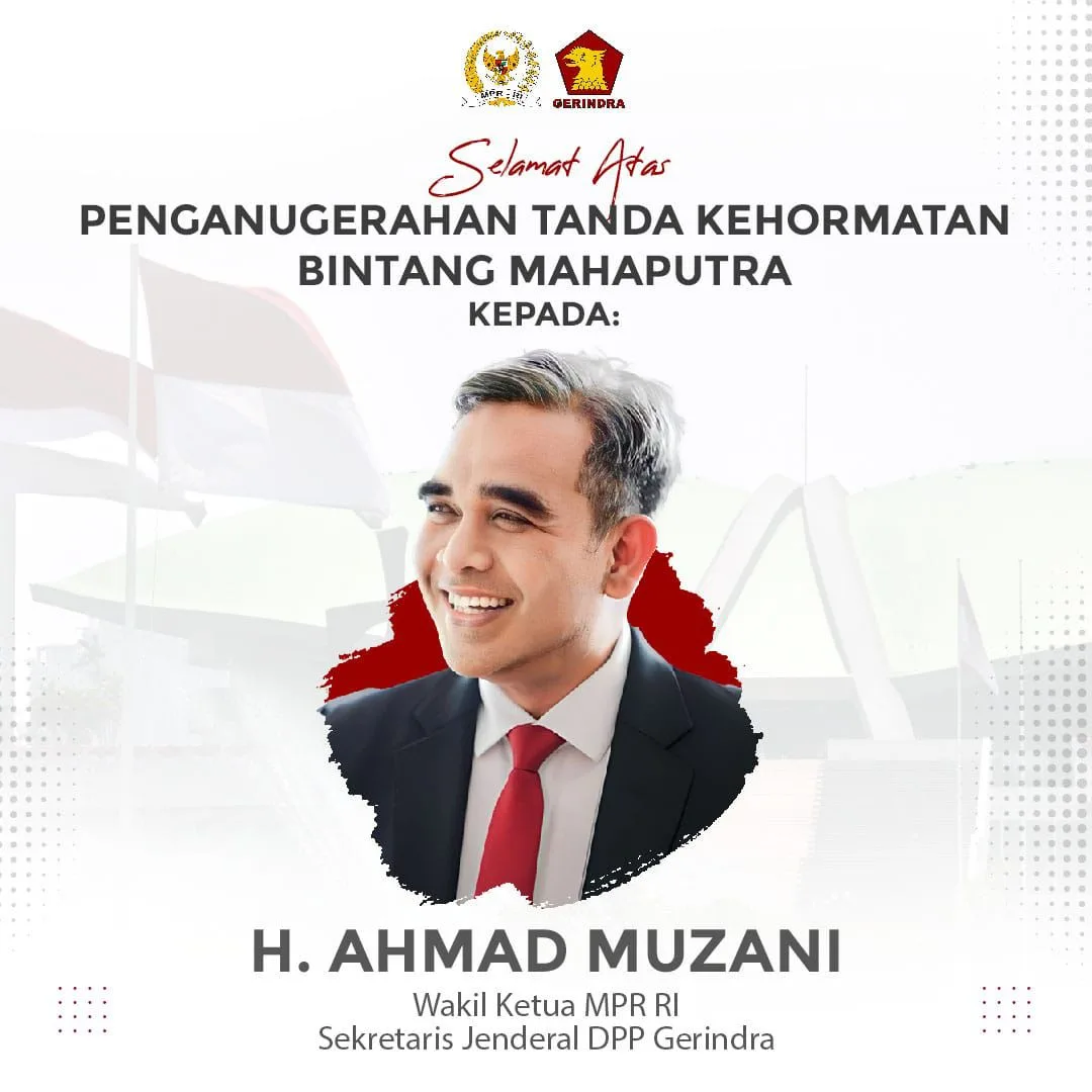 Wakil Ketua MPR RI sekaligus Sekretaris Jenderal DPP Gerindra H Ahmad Muzani. (ist)