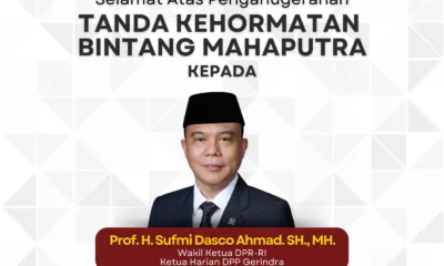 Wakil Ketua DPR RI Prof. Dr. Ir. H Sufmi Ahmad Dasco, SH, MH. (ist)