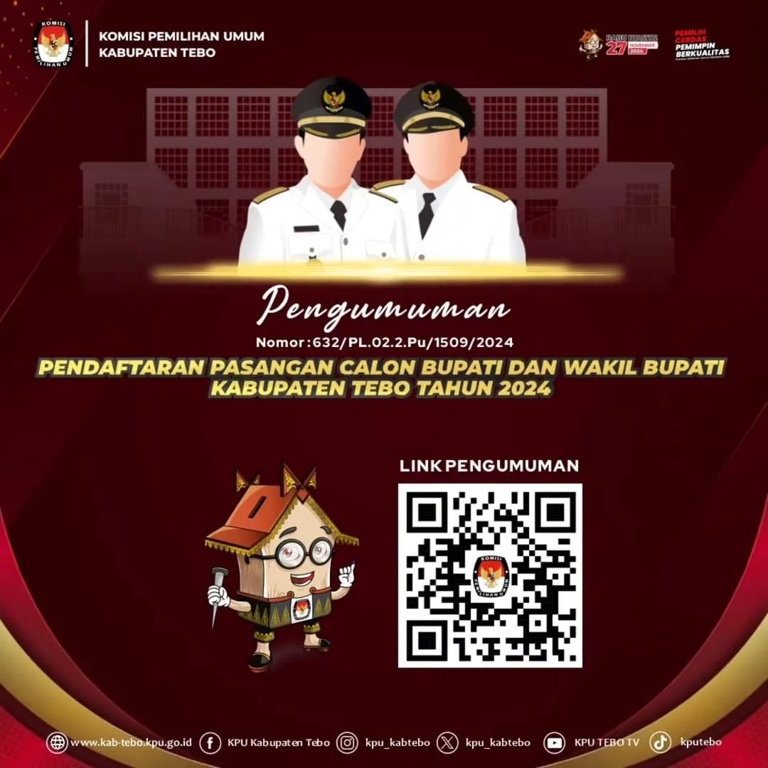 Pamflet pengumuman calon kepala daerah Tebo. (ist)