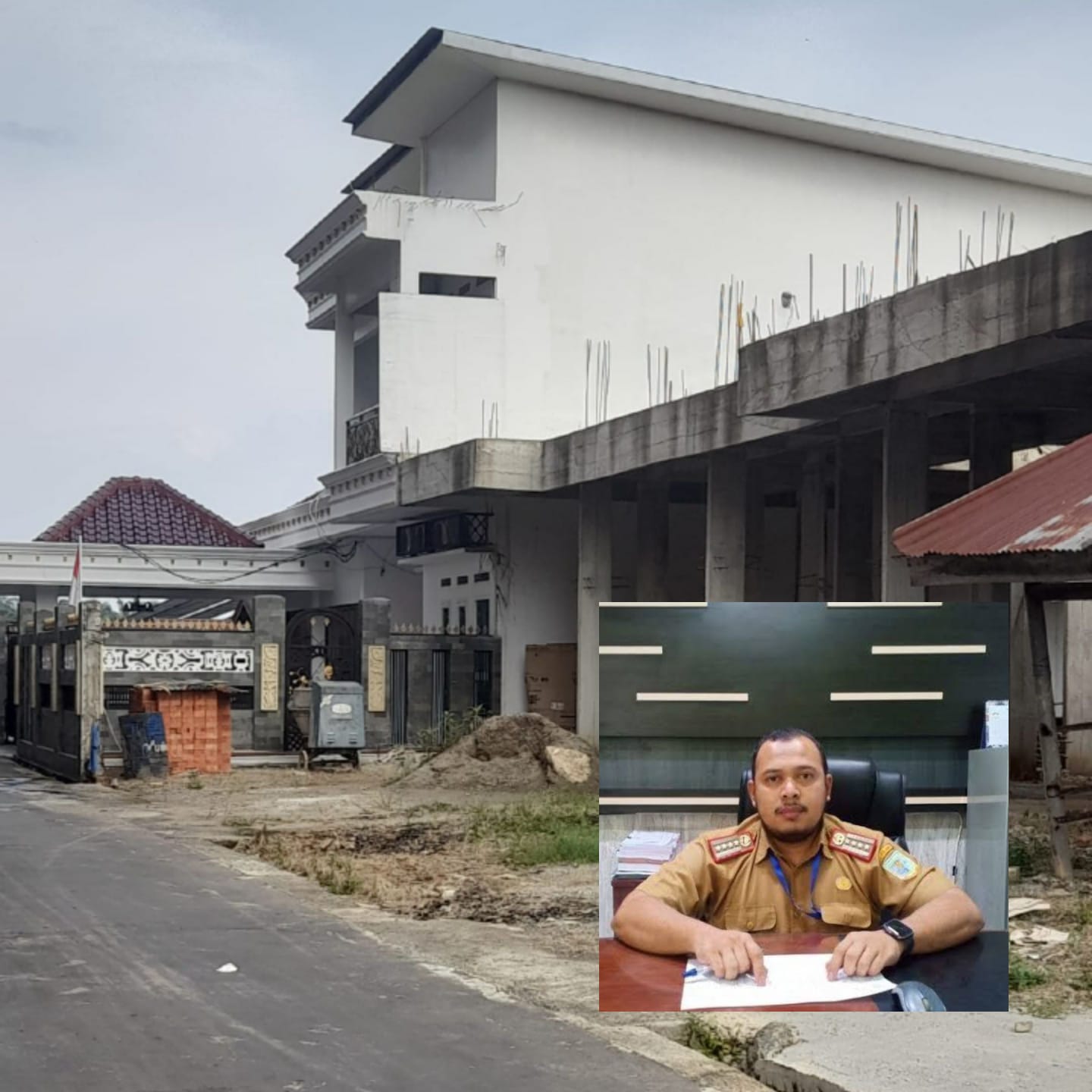 Kolase Kabid BM Dinas PUPR Kota Jambi, Agus dan rumah mewahnya. (DETAIL/Juan)