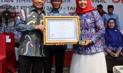 Gubernur Jambi, Al Haris saat menerima penghargaan dari BKKBN pusat. (DETAIL/ist)