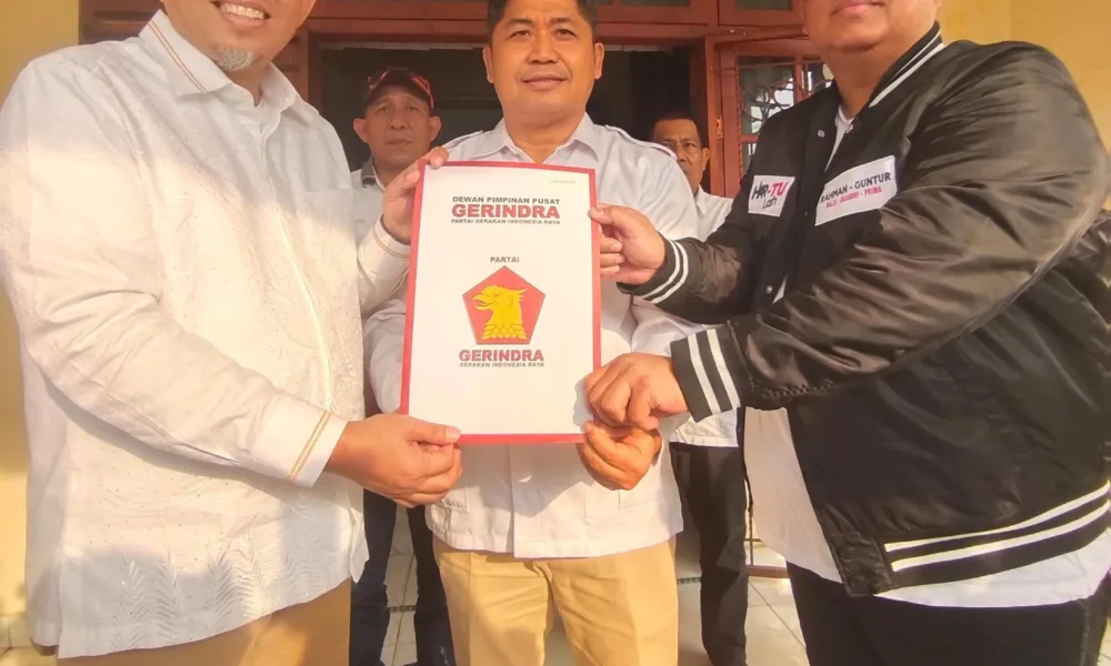 HAR-TU Lah saat menerima rekomendasi dari Partai Gerindra (DETAIL/Jorgi)