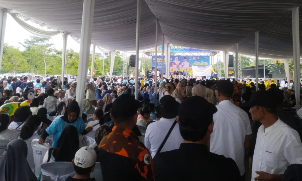 Suasana deklarasi Masnah Busro – Zulkifli dihadiri Ribuan Massa (DETAIL/Jorgi)