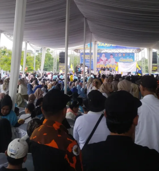 Suasana deklarasi Masnah Busro – Zulkifli dihadiri Ribuan Massa (DETAIL/Jorgi)