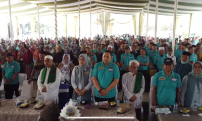 Ribuan massa hadiri pelantikan tim sukses Syukur-Khafied. (DETAIL/ist)