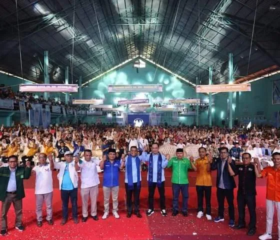 Deklarasi akbar pasangan Jumiwan Aguza dan Maidani (JADI) 2024. (ist)