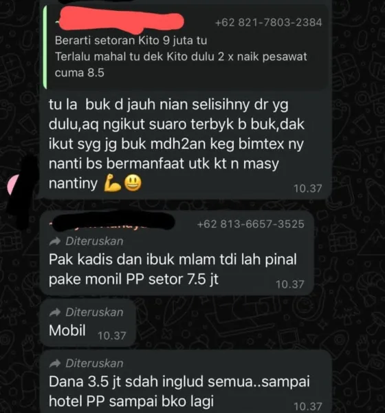 Tangkapan layar grup TP PKK Kabupaten Merangin. (DETAIL/ist)