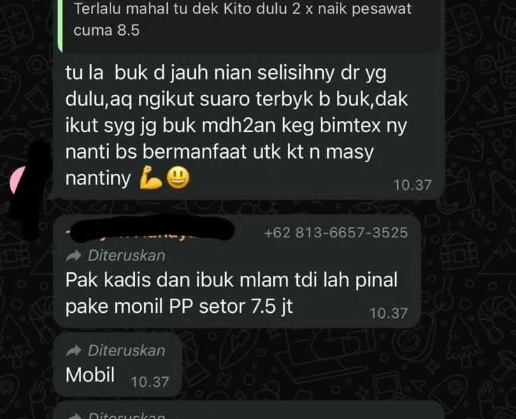 Tangkapan layar grup TP PKK Kabupaten Merangin. (DETAIL/ist)