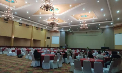 Suasana tempat kegiatan Bawaslu Provinsi Jambi pada malam hari di Ratu Convention Center (DETAIL/Jorgi)