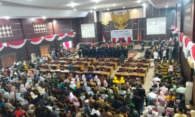 Suasana Rapat Paripurna DPRD Tebo dalam rangka pengambilan sumpah/janji anggota DPRD Tebo Periode Tahun 2024-2029. (ist)