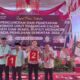Dua pasang calon Bupati dan Wakil Bupati Merangin usai pencabutan nomor urut Paslon di KPU merangin. (DETAIL/ist)