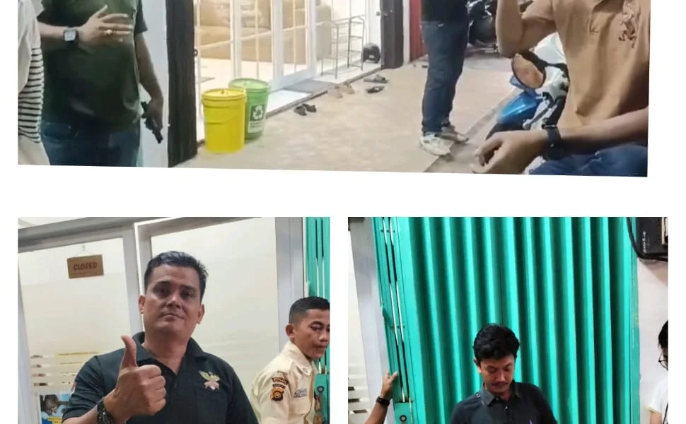 Oknum debt collector dan Sekjen DPP LSM Mappan (kanan atas). (ist)