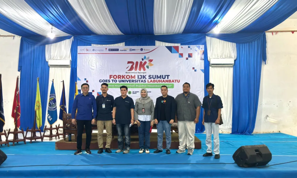 OJK dan Forum IJK Sumut menggelar acara yang terkait dengan BIK 2024 di Universitas Labuhanbatu. (ist)