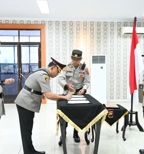 Proses Sertijab Kapolres Tanjabtim dan Kapolres Muarojambi. (ist)