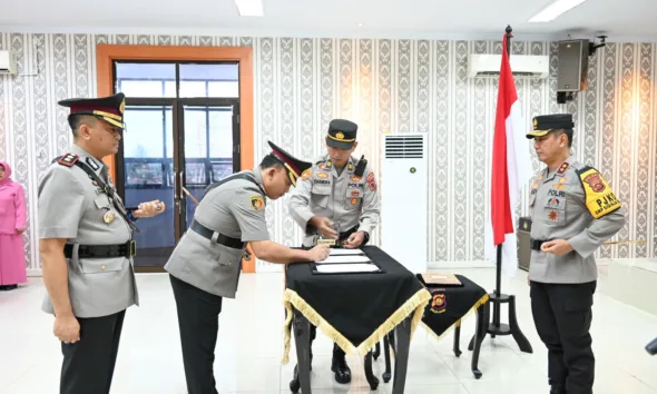 Proses Sertijab Kapolres Tanjabtim dan Kapolres Muarojambi. (ist)