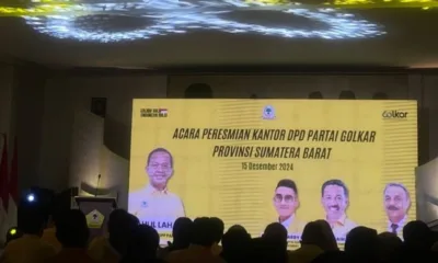 Bahlil Lahadalia, meresmikan kantor baru DPD Partai Golkar Sumatera Barat (Sumbar) pada Minggu, 15 Desember 2024. (DETAIL/Arif)