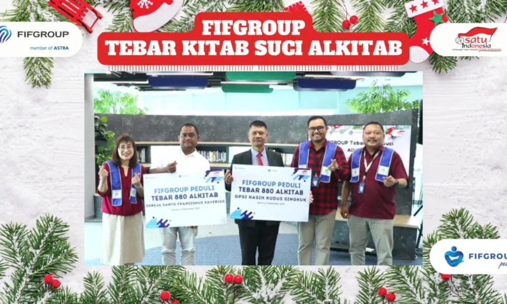 Proses penyerahan bantuan Alkitab oleh FIF Group disampaikan secara daring dan luring. (ist)