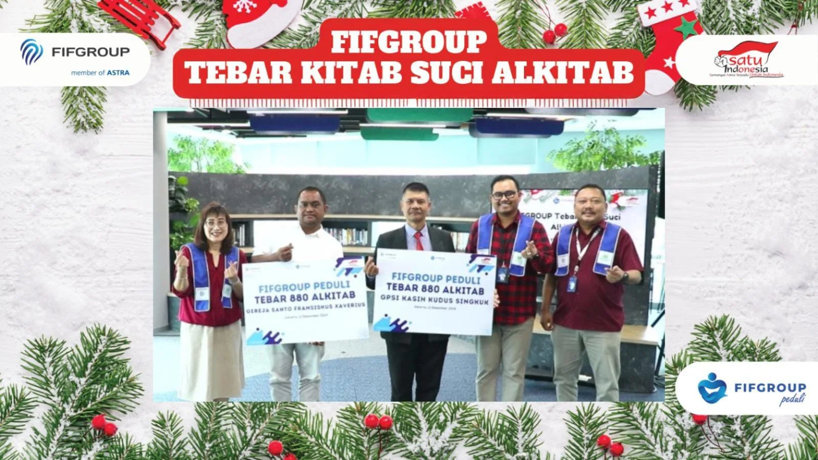 Proses penyerahan bantuan Alkitab oleh FIF Group disampaikan secara daring dan luring. (ist)