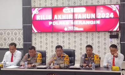Kapolres Merangin AKBP Ruri Roberto saat meliris catatan akhir tahun. (DETAIL/Daryanto)
