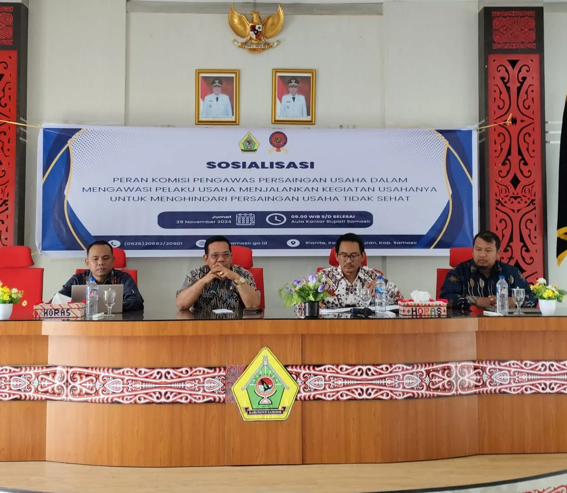 KPPU Kanwil I Sumbagut mendukung sepenuhnya proses tender yang transparan dan akuntabel di lingkungan Pemkab Samosir. (ist)