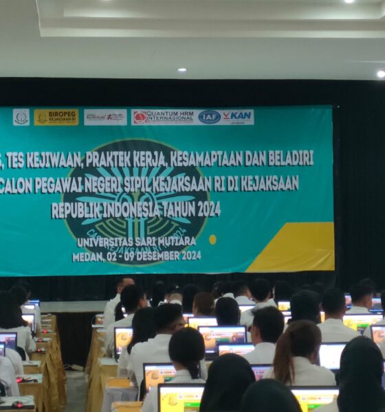 Proses tes SKB CASN Kejaksaan RI di lingkungan kampus USMI Medan. (ist)