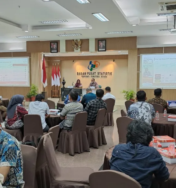 Paparan resmi soal inflasi dan deflasi di Sumut oleh Kepala BPS Sumut, Asim Saputra di Medan, Kamis, 2 Januari 2025. (ist)