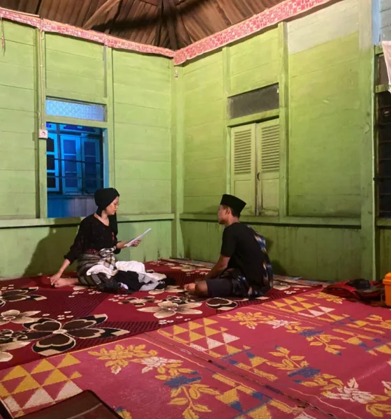 Para pemain film Catatan Daun saat pengambilan gambar di lokasi shooting. (DETAIL/Daryanto)
