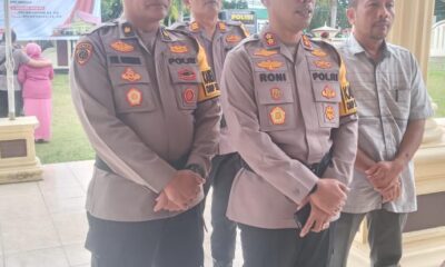 Kapolres Merangin, AKBP Roni Syahendra usai upacara Sertijab PJU polres Merangin.(ist)