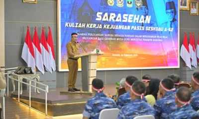 Wagub Vasco sambut rombongan siswa Sesko AU di Auditorium Istana Gubernur, Senin, 24 Februari 2025. (dok. Biro Adpim Sumbar)