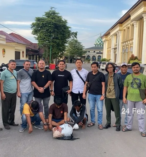 Ke-3 pelaku ditangkap dan dibawa ke Mapolresta Jambi. (ist)