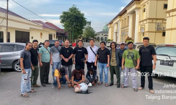 Ke-3 pelaku ditangkap dan dibawa ke Mapolresta Jambi. (ist)