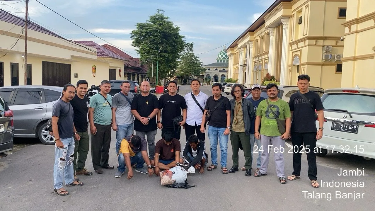 Ke-3 pelaku ditangkap dan dibawa ke Mapolresta Jambi. (ist)