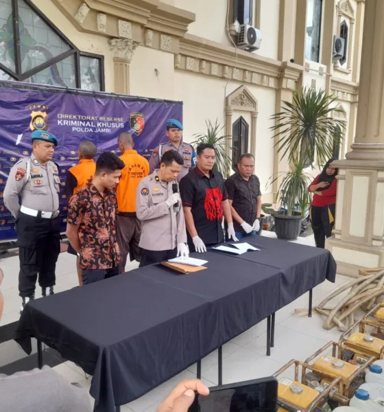 Ungkap kasus tindak pidana migas di Polda Jambi. (DETAIL/Juan)