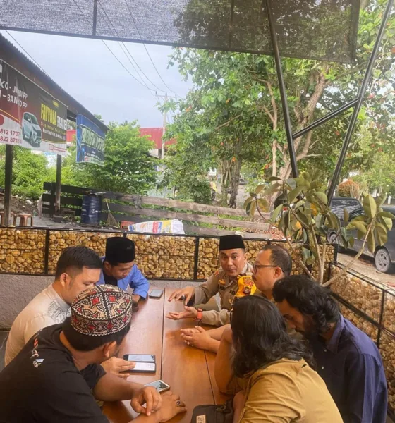 Kapolsek Tabir Ulu saat diskusi bareng dengan Dewan Kesenian Merangin, KNPI Merangin dan Forum Film Merangin. (ist)