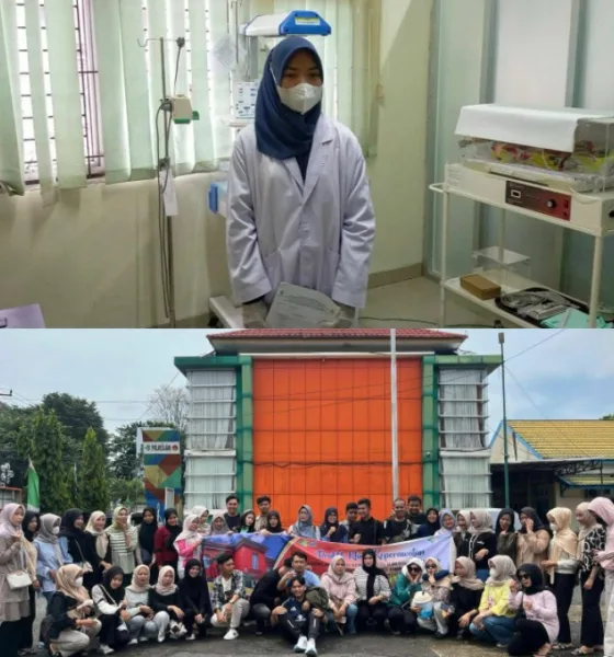 Kurniah saat perkuliahan di Poltekkes Kemenkes Jambi, dan saat magang di RS Hasan Sadikin, Bandung. (ist)