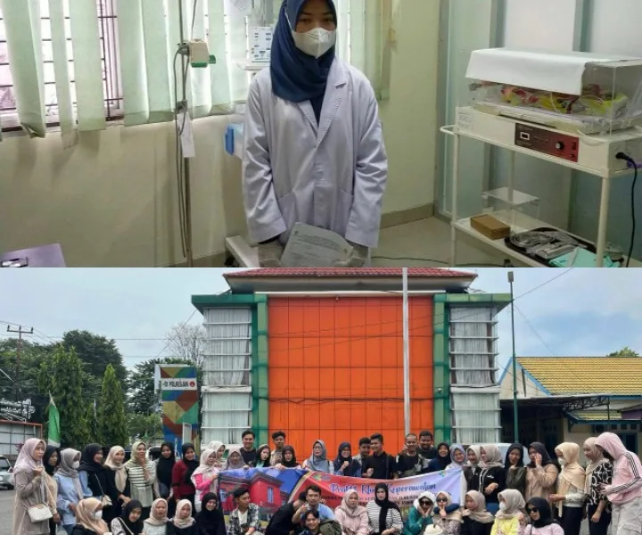 Kurniah saat perkuliahan di Poltekkes Kemenkes Jambi, dan saat magang di RS Hasan Sadikin, Bandung. (ist)