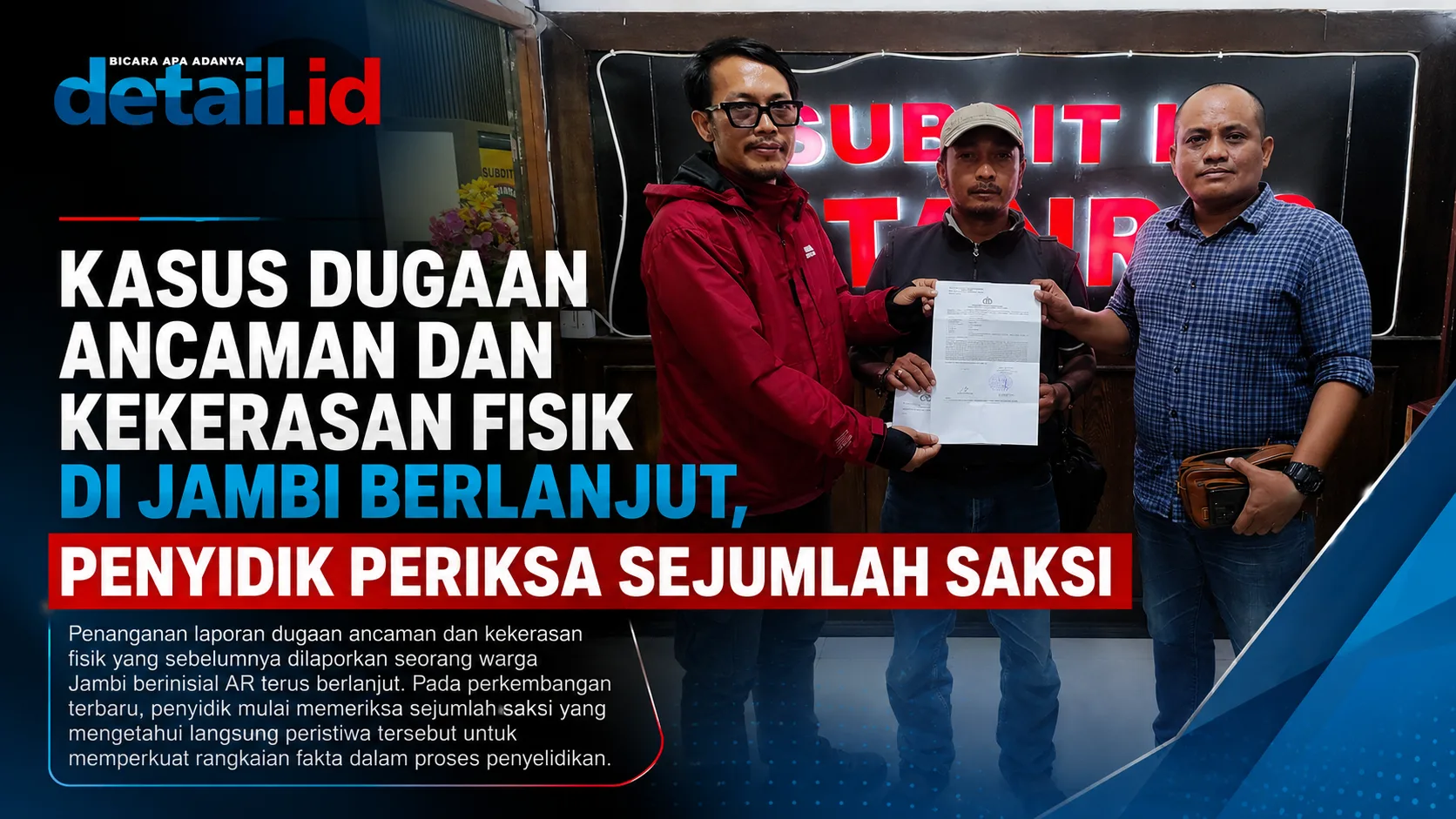 dugaan ancaman dan kekerasan fisik di Jambi